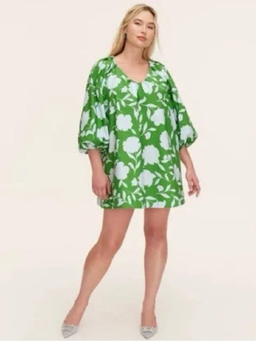 Kate Spade x Target Green & Pale blue Floral Mini Dress size XL